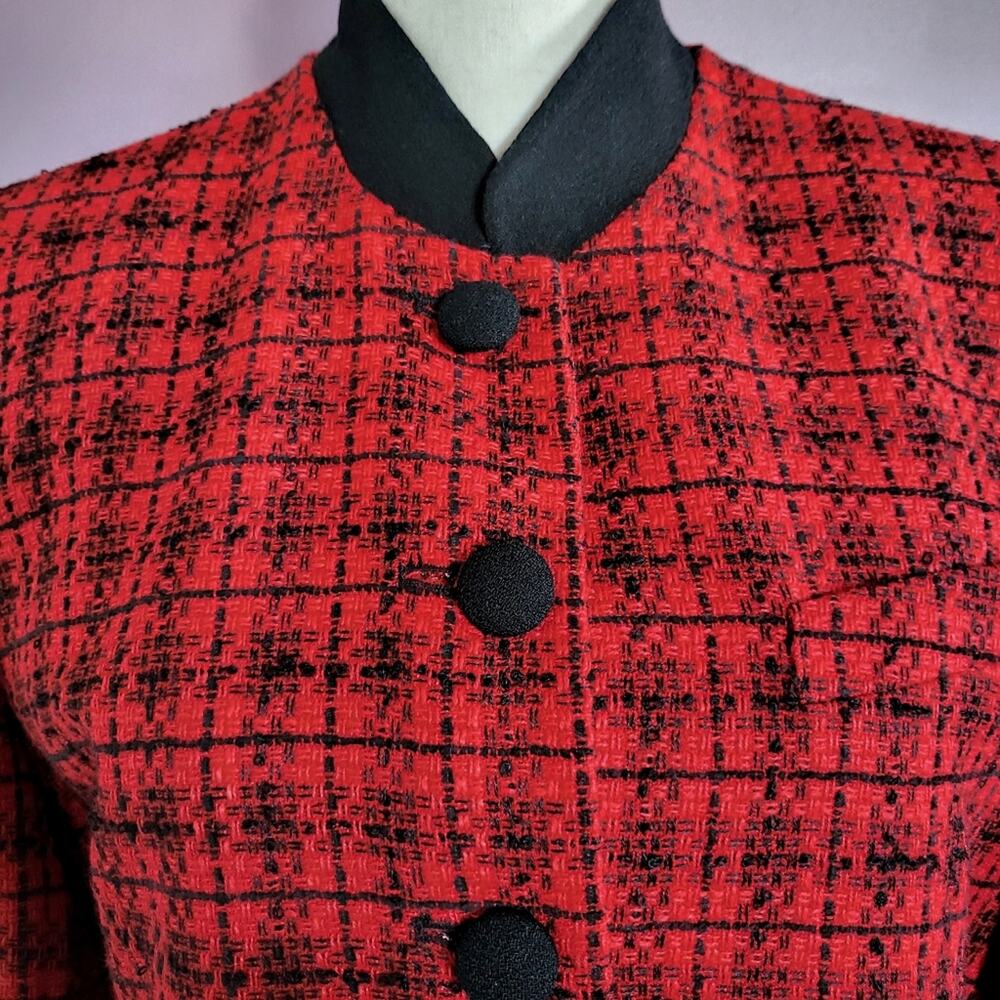 Vintage Saville Suit Petite Tweed Wool Blend Blazer & Adaptations Velvet Skirt - Picture 3 of 13
